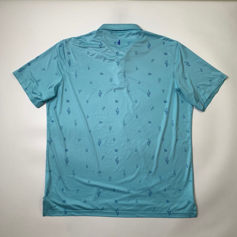 Johnnie-O Polo Shirt Mens XL Ibiza Kit Cactus Motif Quick Dry Performance Golf - Picture 9 of 10